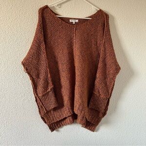 Miracle Women’s Knit Sweater M/L Rustic Color Dolmen Sleeveless High Low Hem